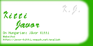 kitti javor business card